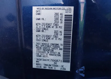 2023 Nissan Rogue S Fwd z USA, uszkodzony, nr VIN 5N1BT3AA7PC766871